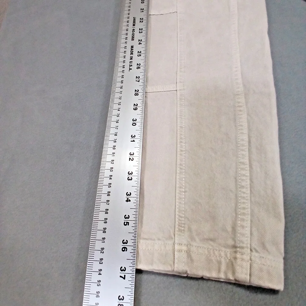 Pacsun Womens - Elastic Waist Cotton Denim Utility Cargo Pants‎ In Bone Size M